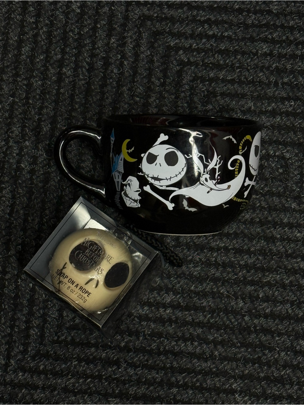 Black Jack Skellington Mug with White & Yellow Graphics